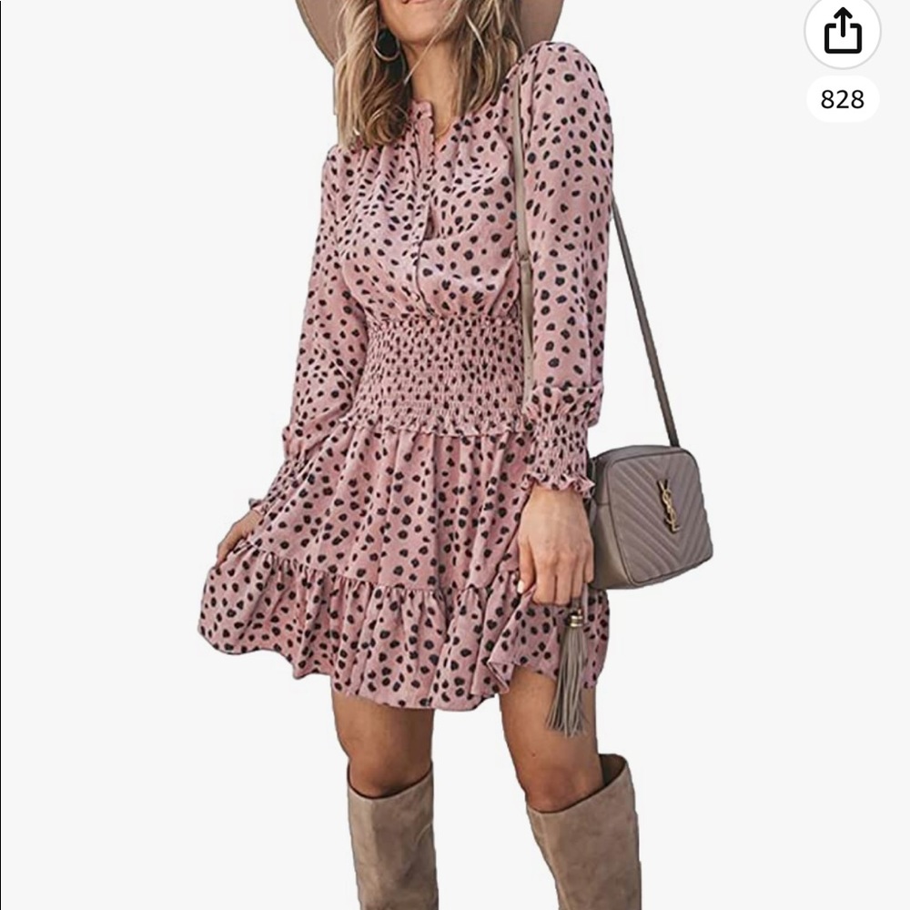 Amazon polka dot smocked dress